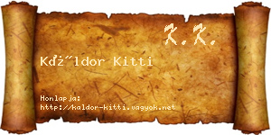 Káldor Kitti névjegykártya